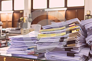 Pile of documents on desk stack