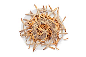 Pile of dried daylily flower