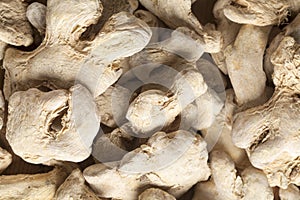 Pile of dried ginger roots