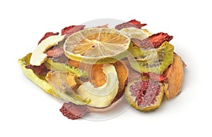 Pile of dried sliced assorted fruit and berries