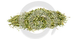 Pile of dried thyme isolated on white