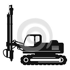 Pile driver icon. Heavy machinery. Vector illustration.