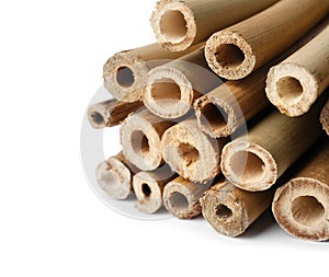 Pile of dry bamboo sticks