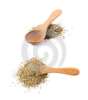 Pile of dry mate tea isolated