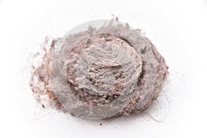 Pile of dust and debris on a white background