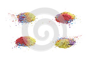 Pile of dusted paint pigment isolated