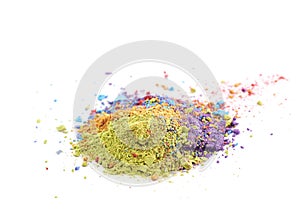 Pile of dusted paint pigment isolated