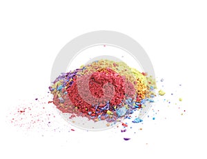 Pile of dusted paint pigment isolated
