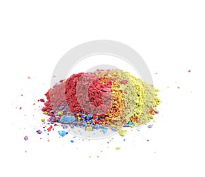 Pile of dusted paint pigment isolated