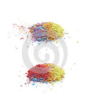 Pile of dusted paint pigment isolated
