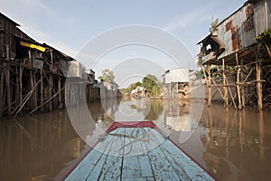 pile dwellings. at the mekong vietnam