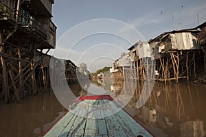 pile dwellings. at the mekong vietnam