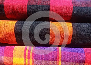 Pile f Traditional Indonesian Sarong Originated from West Nusa Tenggara Indonesia After Being Weaved and Tailored