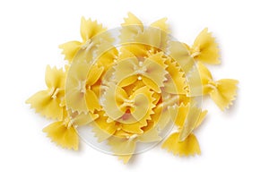 A pile of farfalle pasta