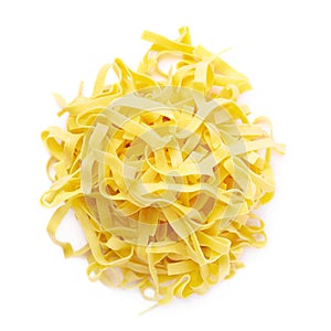 Pile of fettuccine ribbon pasta