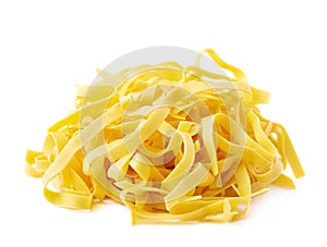 Pile of fettuccine ribbon pasta