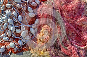 Pile of fishing nets