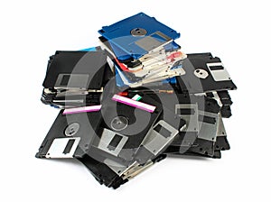 Pile of floppy discs photo