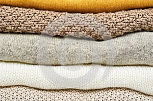 Pile of foldet cloth background