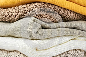 Pile of foldet cloth background