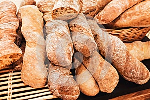 Pile of french baguette