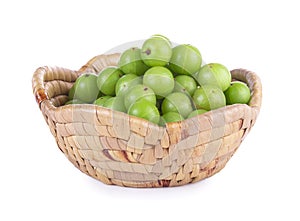 Pile of Fresh Indian gooseberry fruits isolated on white background