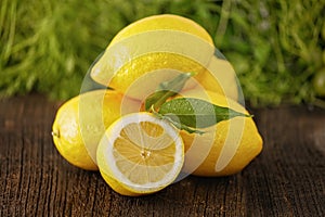 Pile of fresh lemons