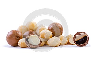 Pile of fresh macadamia nuts rich in nutrients
