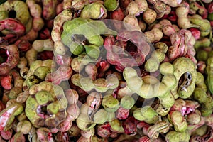 Pile of fresh Pithecellobium dulce or makamtet fruit