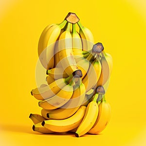 Pile of fresh raw ripe bananas for fruit healthy salads recipes Generative AI Illustration