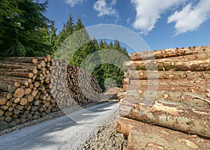 Pile Of Freshly Sawn Logs