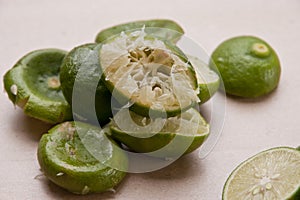 Pile of freshly squished lime photo