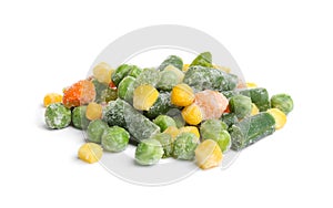 Pile of frozen vegetables isolateÐ²