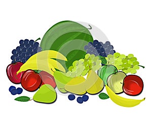 Pile of fruit on a transparent background