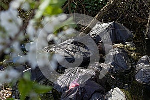 Pile of garbage dump ecology disaster