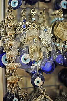 A pile of Glass Evil Eye Amulet