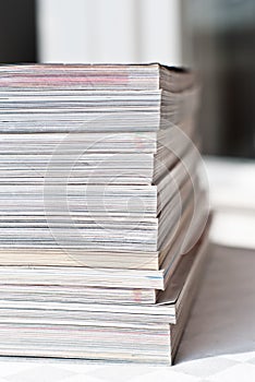 Pile of glossy magazines