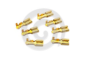 Pile of Gold Crimp Terminal Connectors photo