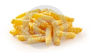 Pile of Golden rippled french fries