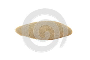 Pile of golden sand isolated on white background.