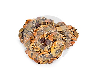 pile of granola cookies isolated on white background