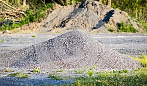 Pile of gravel stone