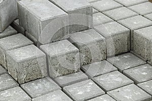 Pile of gray bricks