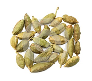 Pile of green Cardamom, cardamon or cardamum