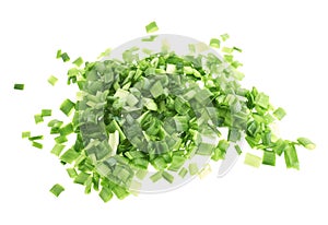 Pile of green onion cut in pieces