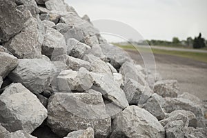 Pile of Grey Bolder Rocks