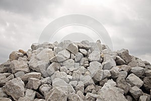 Pile of Grey Bolder Rocks