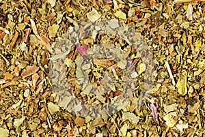 Pile of ground dried Basil (