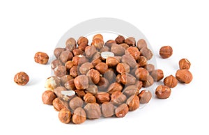 Pile of hazelnuts