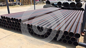 Pile of HDPE Pipes photo